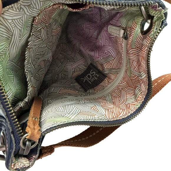 The Sak Kendra Leather Crossbody Red Cream Blue Patriotic Purse Bag - Picture 5 of 11